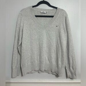 Vineyard Vines Light Gray Women’s Cotton Sweater, Large